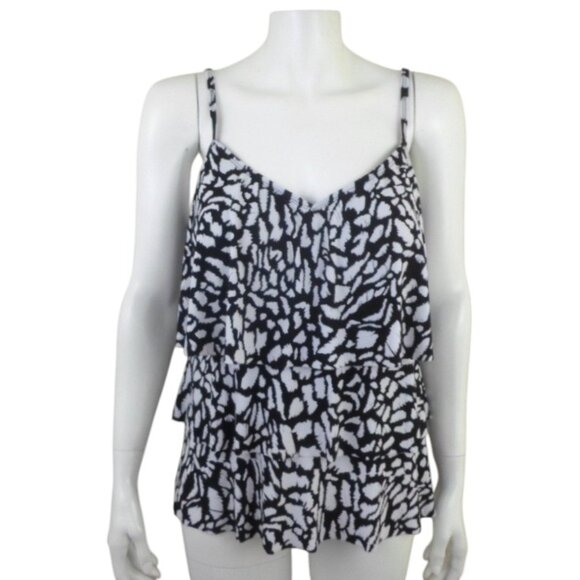 American Beach Mixed Signals Triple Tier Tankini Swim Top - Picture 1 of 7